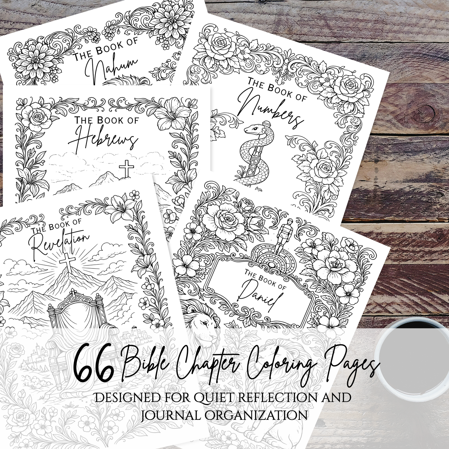 Verse and Vine Scripture Coloring Journal-108 Printable Pages for Peaceful Reflection